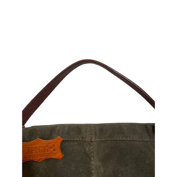 Orox Leather Co. Waxed Canvas Wine Caddy Holder Olive Green - Picture 5 of 9